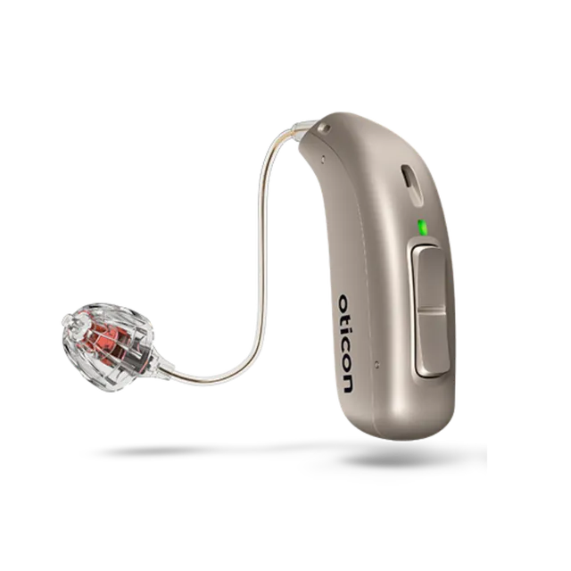 Oticon Real RIC hearing aid, shown on a white background