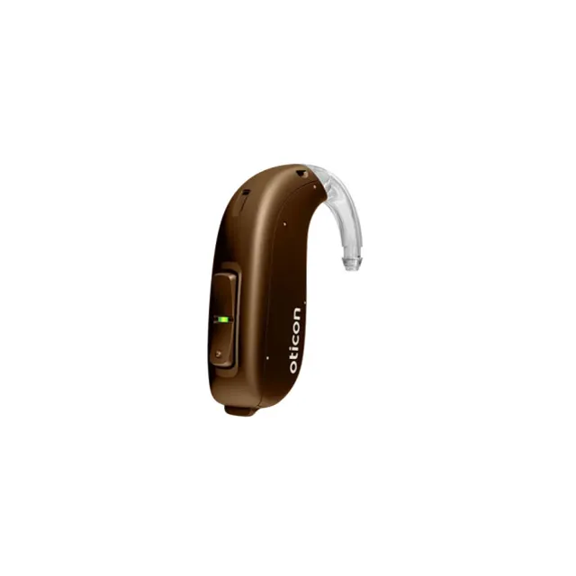 Oticon Verit RIC hearing aid, shown on a white background