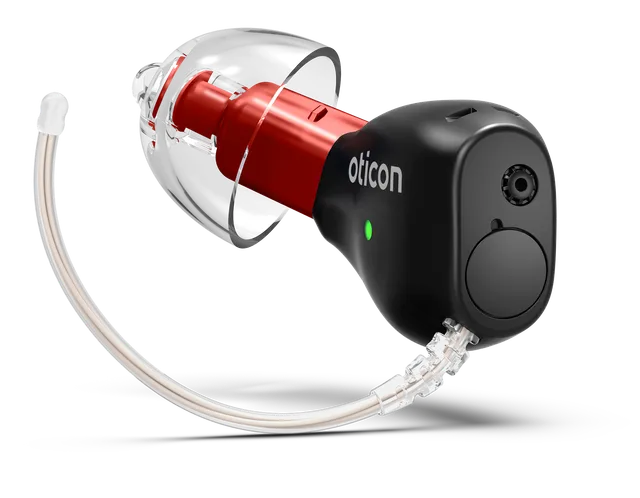 Oticon Zeal RIC hearing aid, shown on a white background