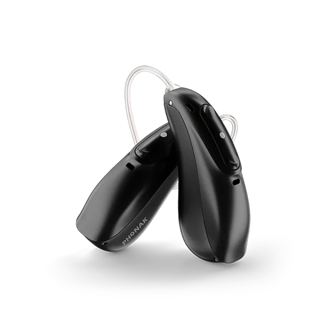 Phonak Audéo Lumity RIC hearing aid, shown on a white background