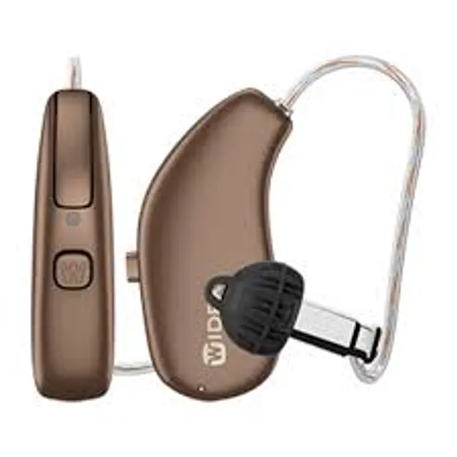 Widex Allure RIC hearing aid, shown on a white background