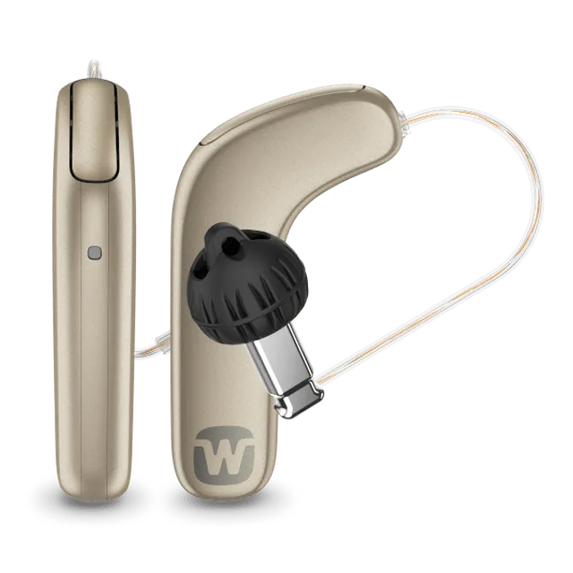 Widex SmartRIC RIC hearing aid, shown on a white background